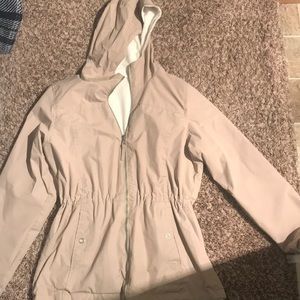 Cream rain jacket